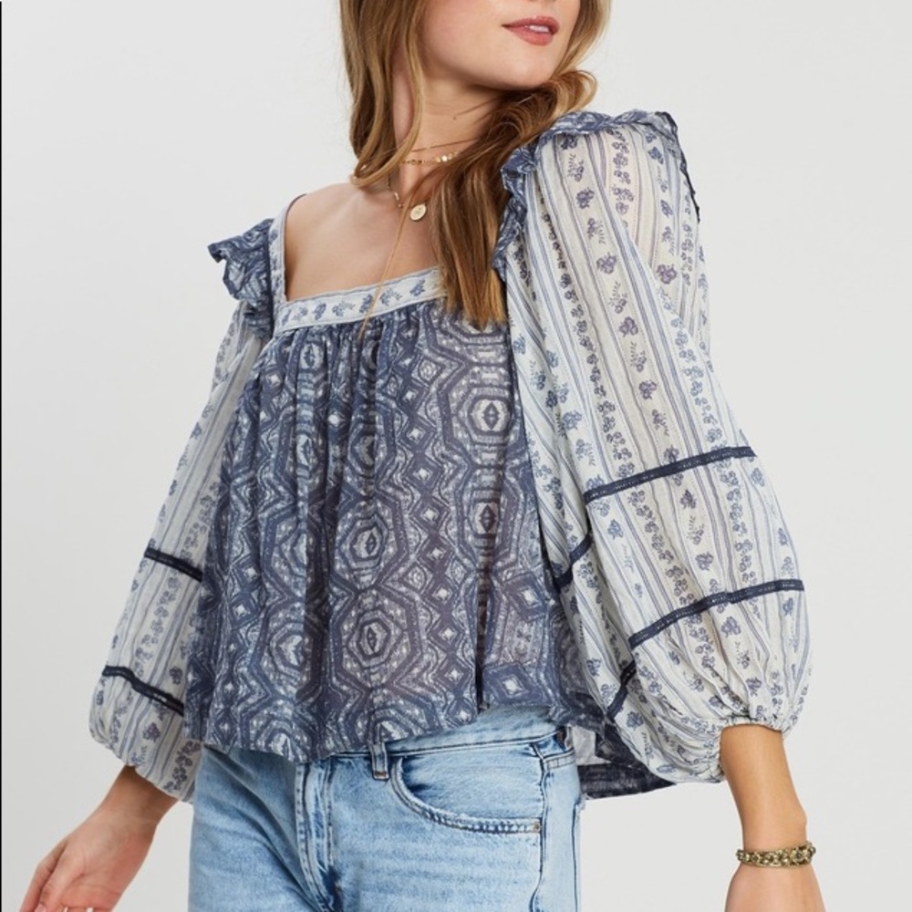 Free people square neck blouse